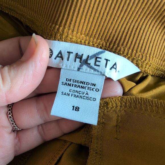 NWT Athleta Brooklyn Ankle Pants Tapered Leg Size 18 - Golden Mustard $89 - Picture 8 of 12